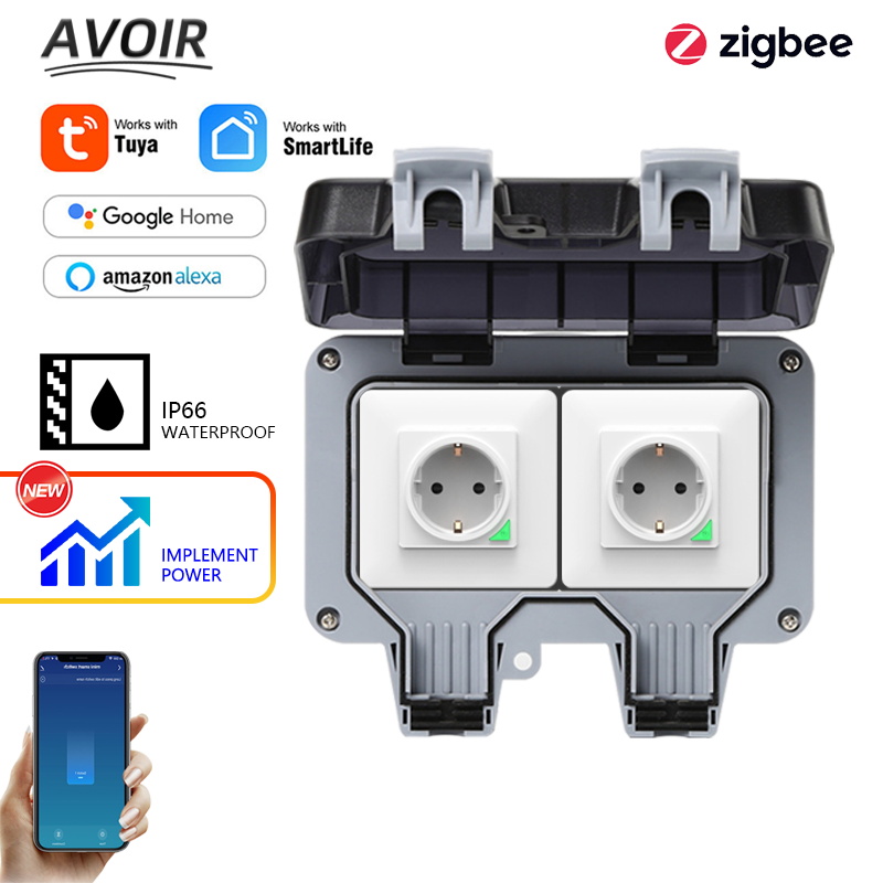 Avoir Tuya Zigbee Electrical S - Timer Dual Outlet ulasan dan harga