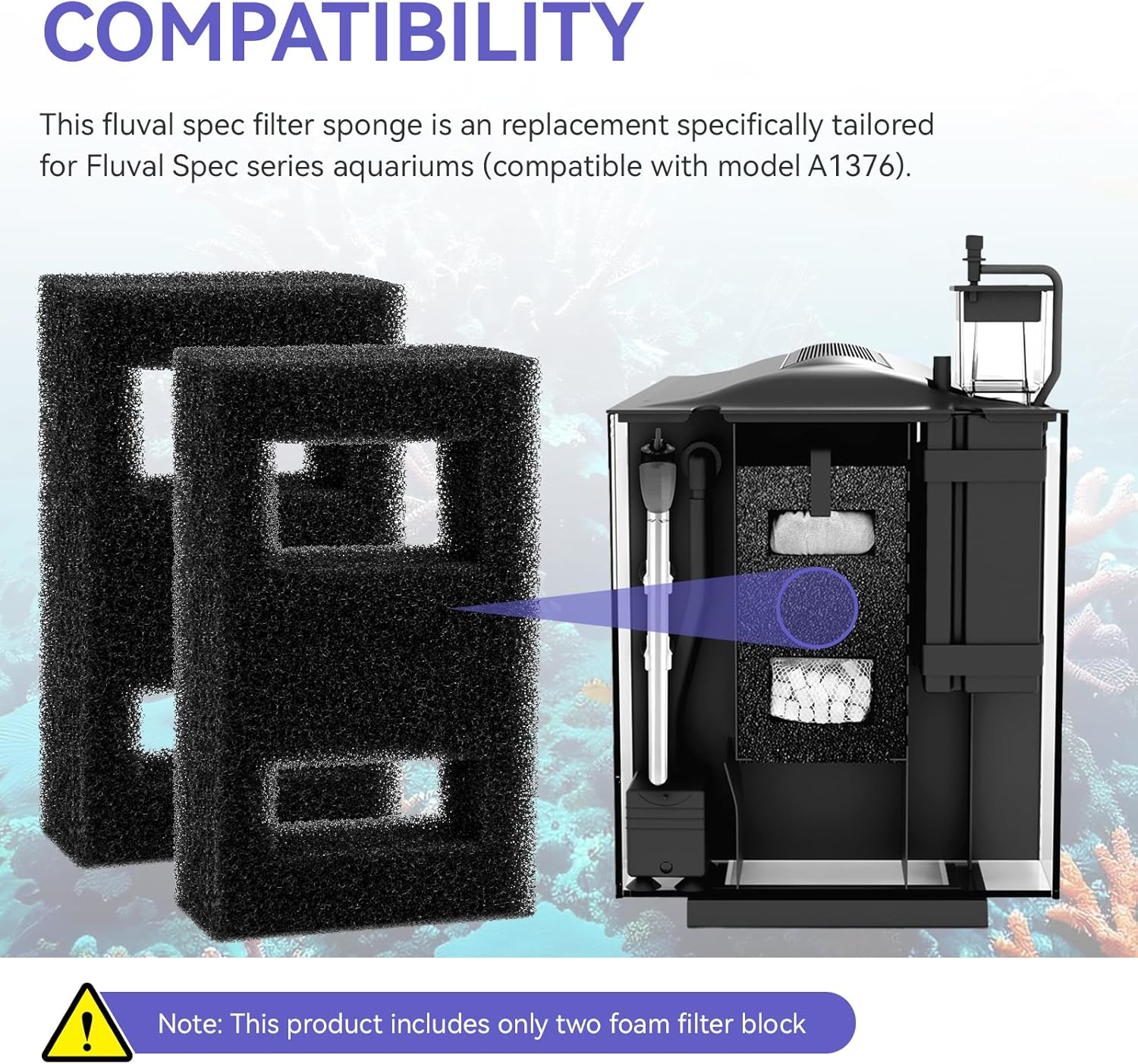 Compatible Foam Filter Block F - Fluval Aquarium Spec ulasan dan harga